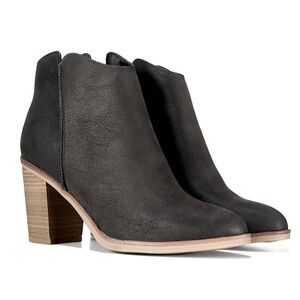 MIA Barby Bootie Black Brushed Block Heel Ankle Boots Size 9‎